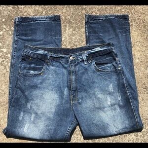 VTG Phat Farm Patchwork Mens 90’s Jeans Pant Patch 38 X 33 Distressed Straight